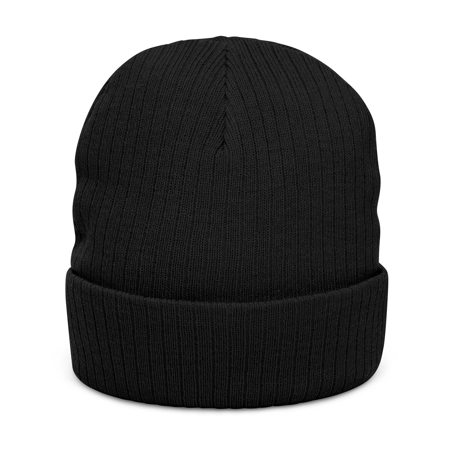 Embroidered Ribbed Beanie — WR Runner Logo Knit Winter Hat