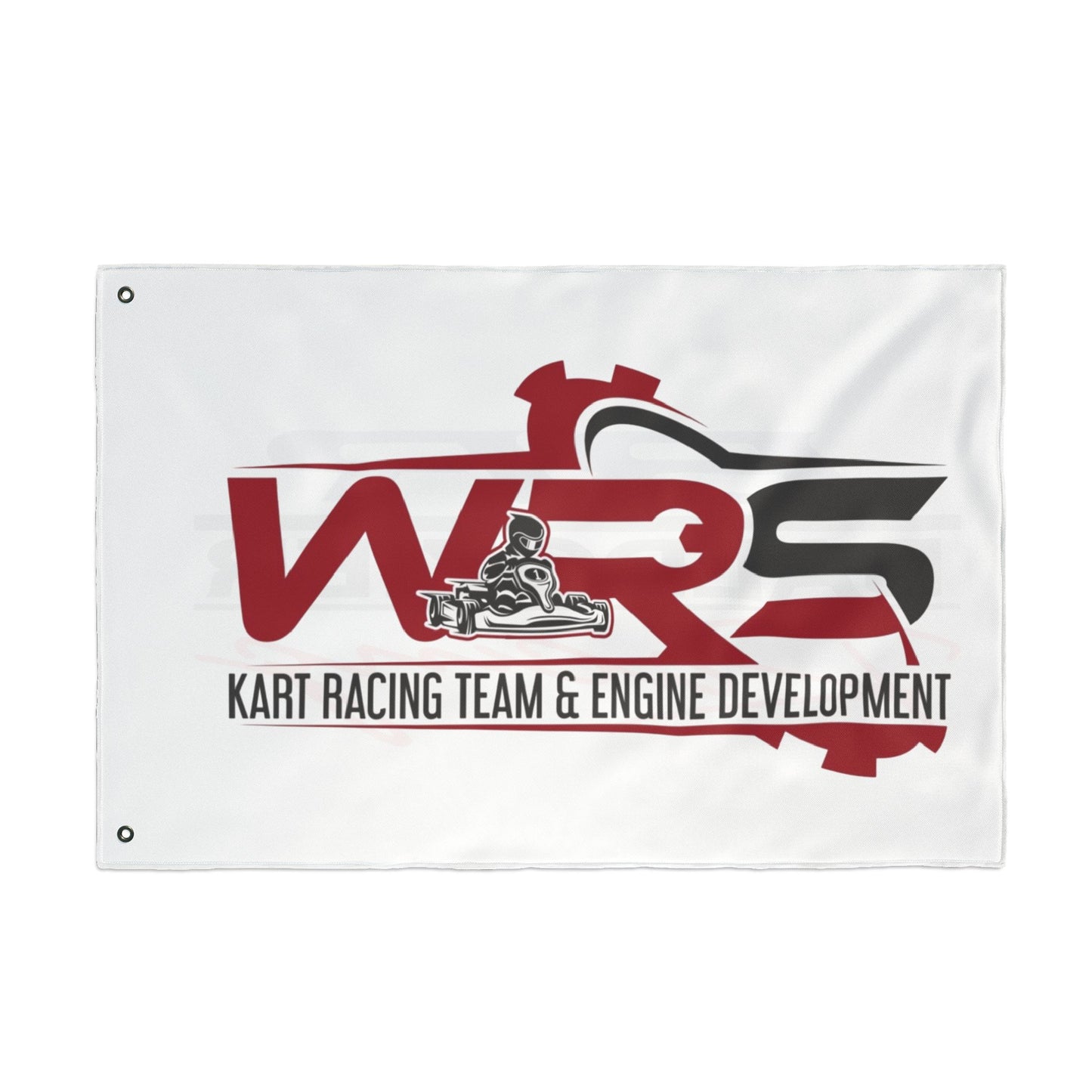 Racing Team Double-Sided Flag — Kart Racing & Engine Development Banner
