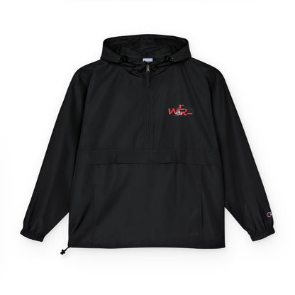 Packable Orange Anorak Jacket – Lightweight Hooded Windbreaker