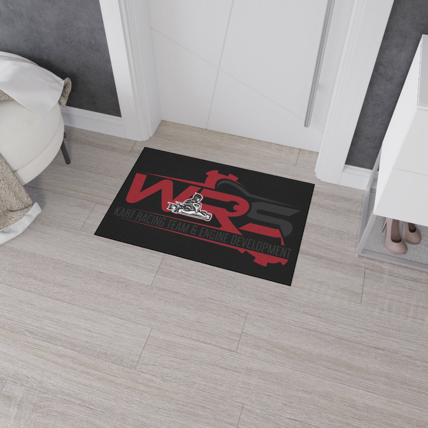 Racing Team Heavy-Duty Floor Mat – WRS Kart Racing Engine Development Logo