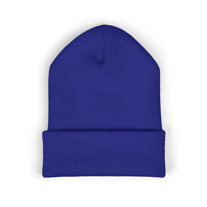 Embroidered Racing Flame Beanie — Classic Cuffed Knit Cap