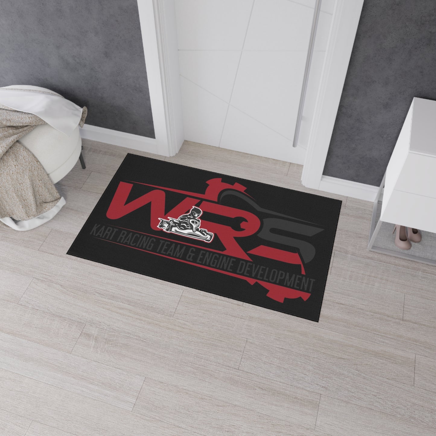 Racing Team Heavy-Duty Floor Mat – WRS Kart Racing Engine Development Logo