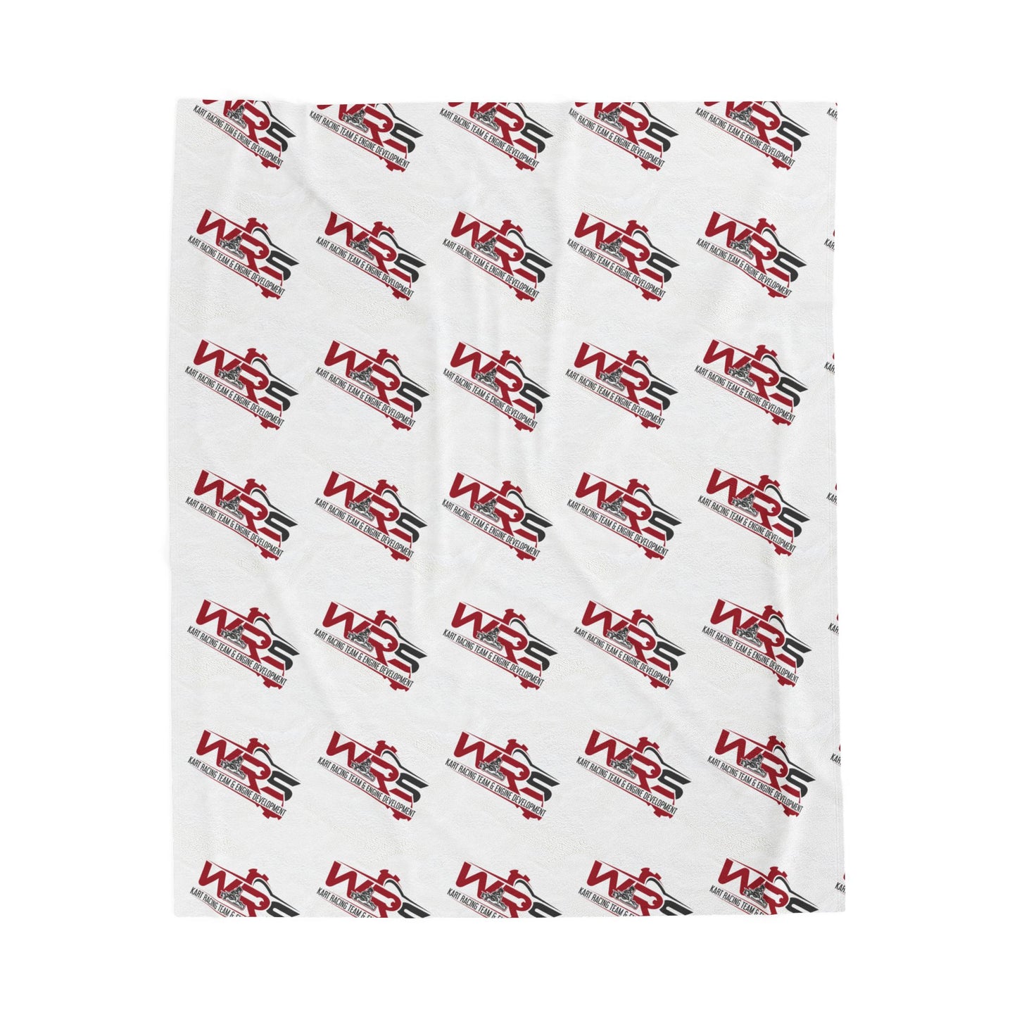 Velveteen Plush Blanket — Repeating WR5 Racing Logo Cozy Throw