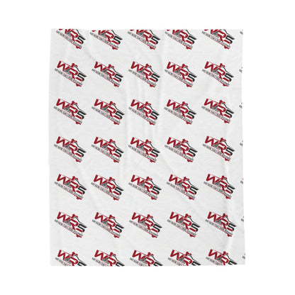 Velveteen Plush Blanket — Repeating WR5 Racing Logo Cozy Throw