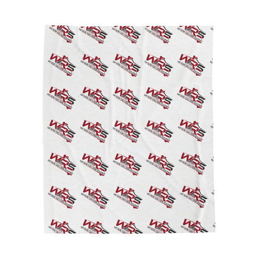 Velveteen Plush Blanket — Repeating WR5 Racing Logo Cozy Throw
