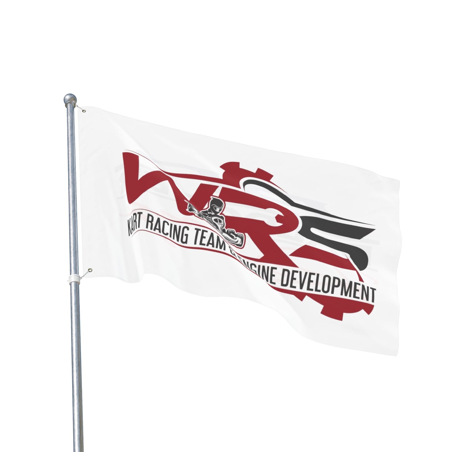Racing Team Double-Sided Flag — Kart Racing & Engine Development Banner