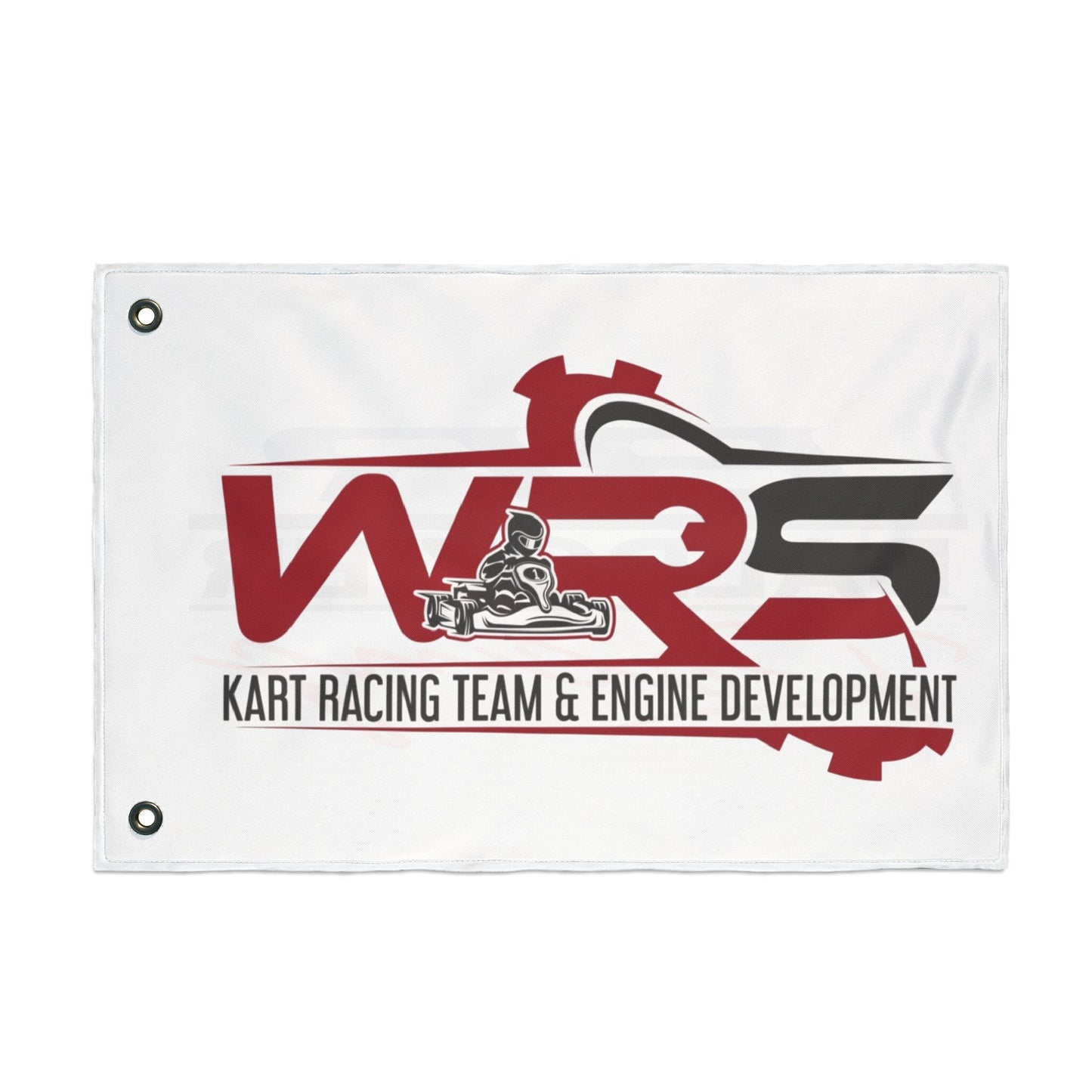Racing Team Double-Sided Flag — Kart Racing & Engine Development Banner