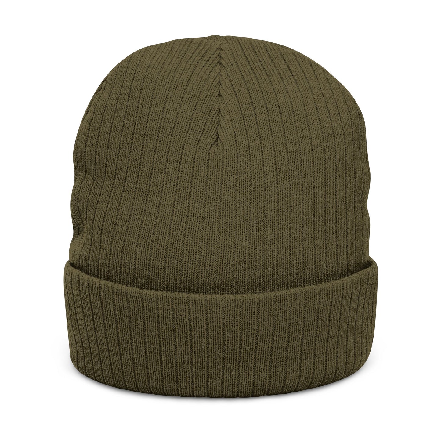 Embroidered Ribbed Beanie — WR Runner Logo Knit Winter Hat