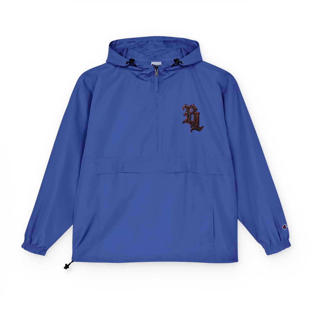 Packable Anorak Jacket — Orange Windbreaker with Floral Gothic 'D' Logo