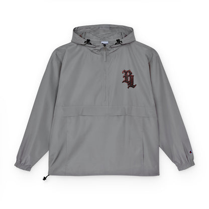 Packable Anorak Jacket — Orange Windbreaker with Floral Gothic 'D' Logo