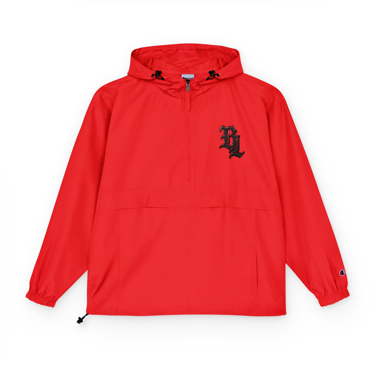 Packable Anorak Jacket — Orange Windbreaker with Floral Gothic 'D' Logo
