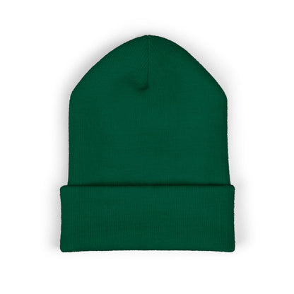 Embroidered Racing Flame Beanie — Classic Cuffed Knit Cap