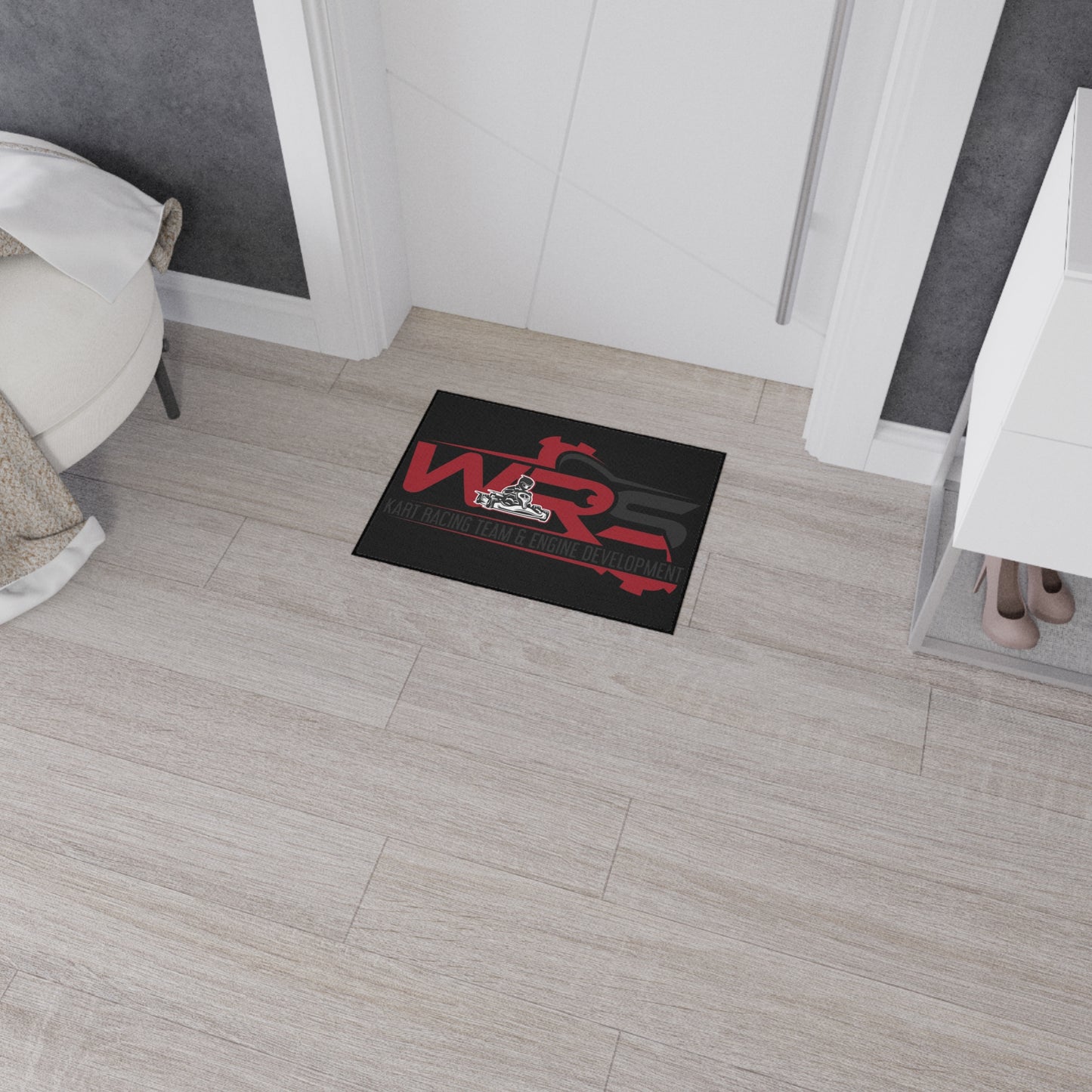 Racing Team Heavy-Duty Floor Mat – WRS Kart Racing Engine Development Logo