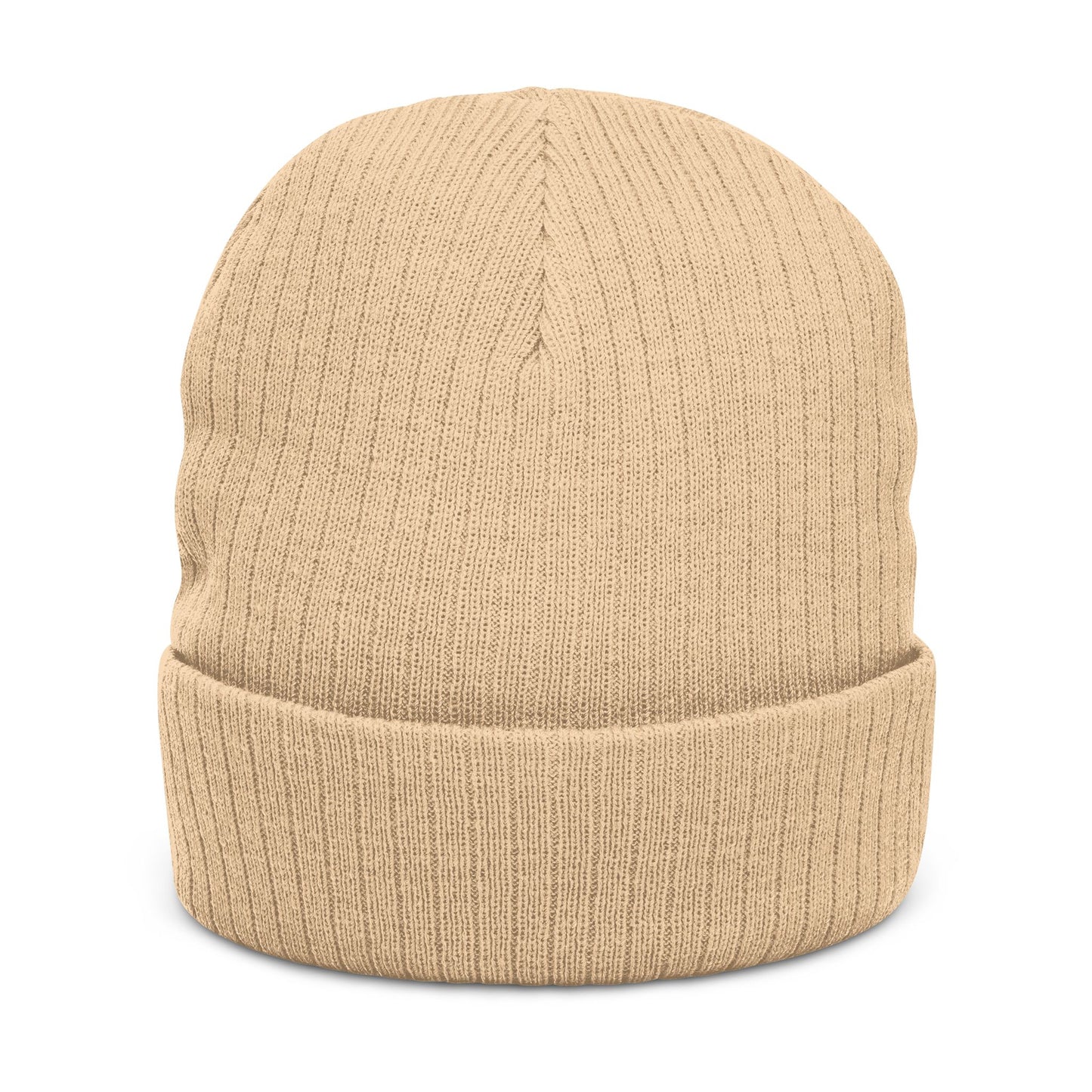 Embroidered Ribbed Beanie — WR Runner Logo Knit Winter Hat