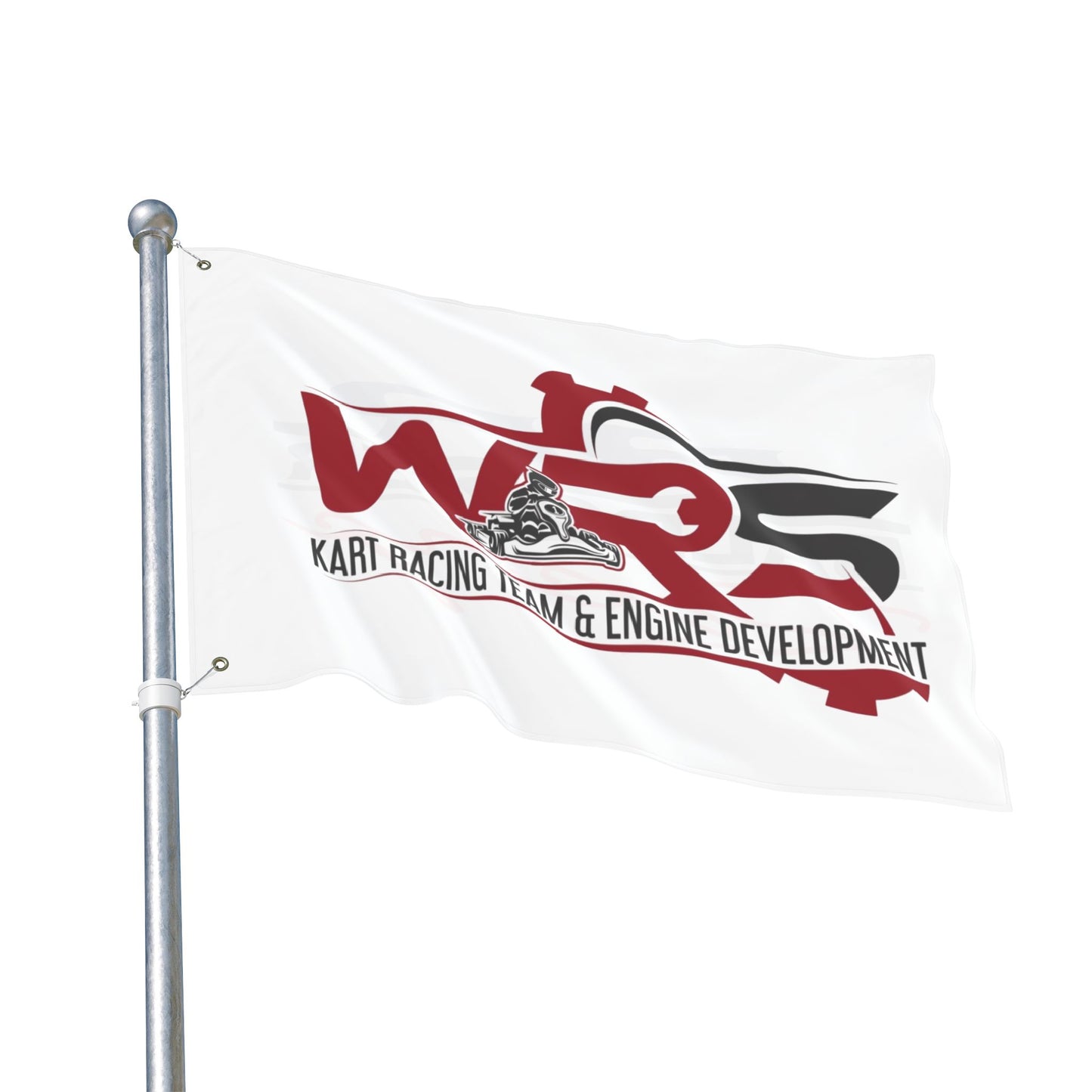Racing Team Double-Sided Flag — Kart Racing & Engine Development Banner