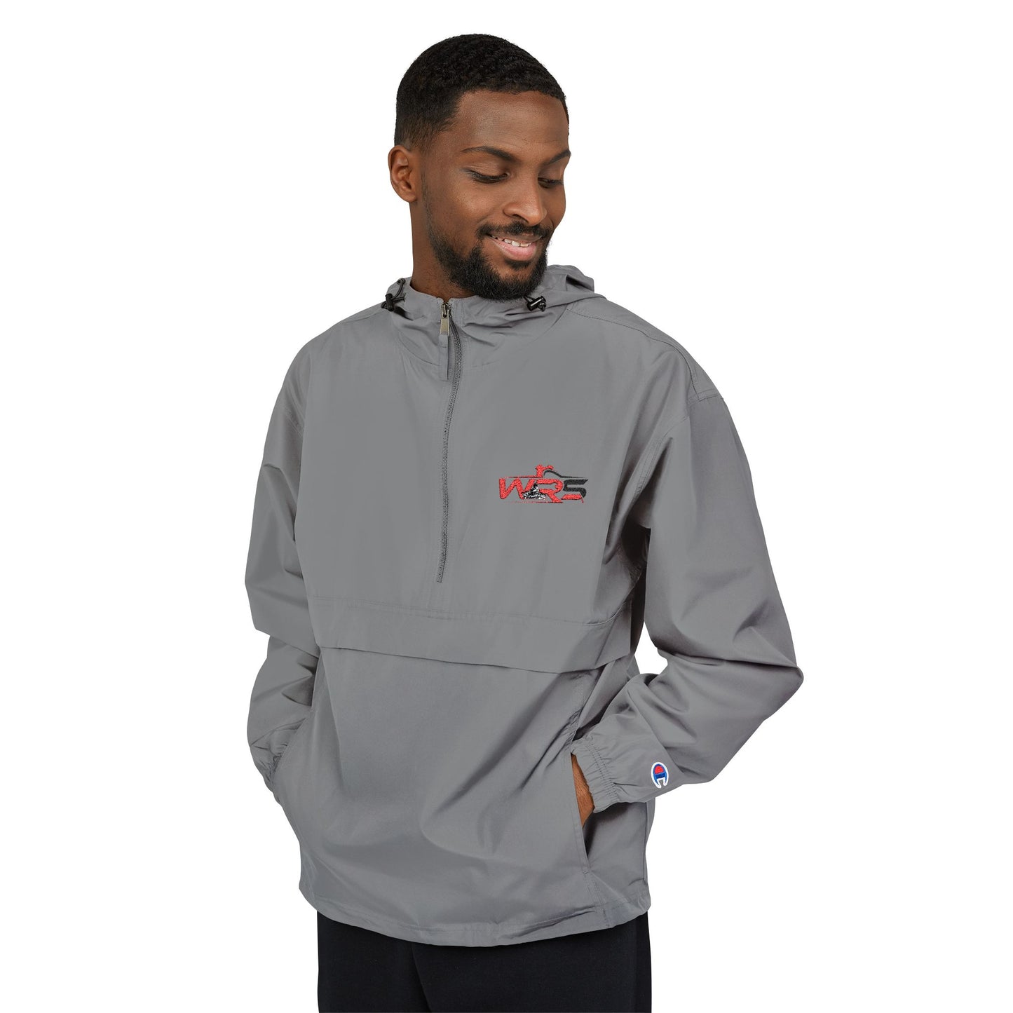 Packable Orange Anorak Jacket – Lightweight Hooded Windbreaker