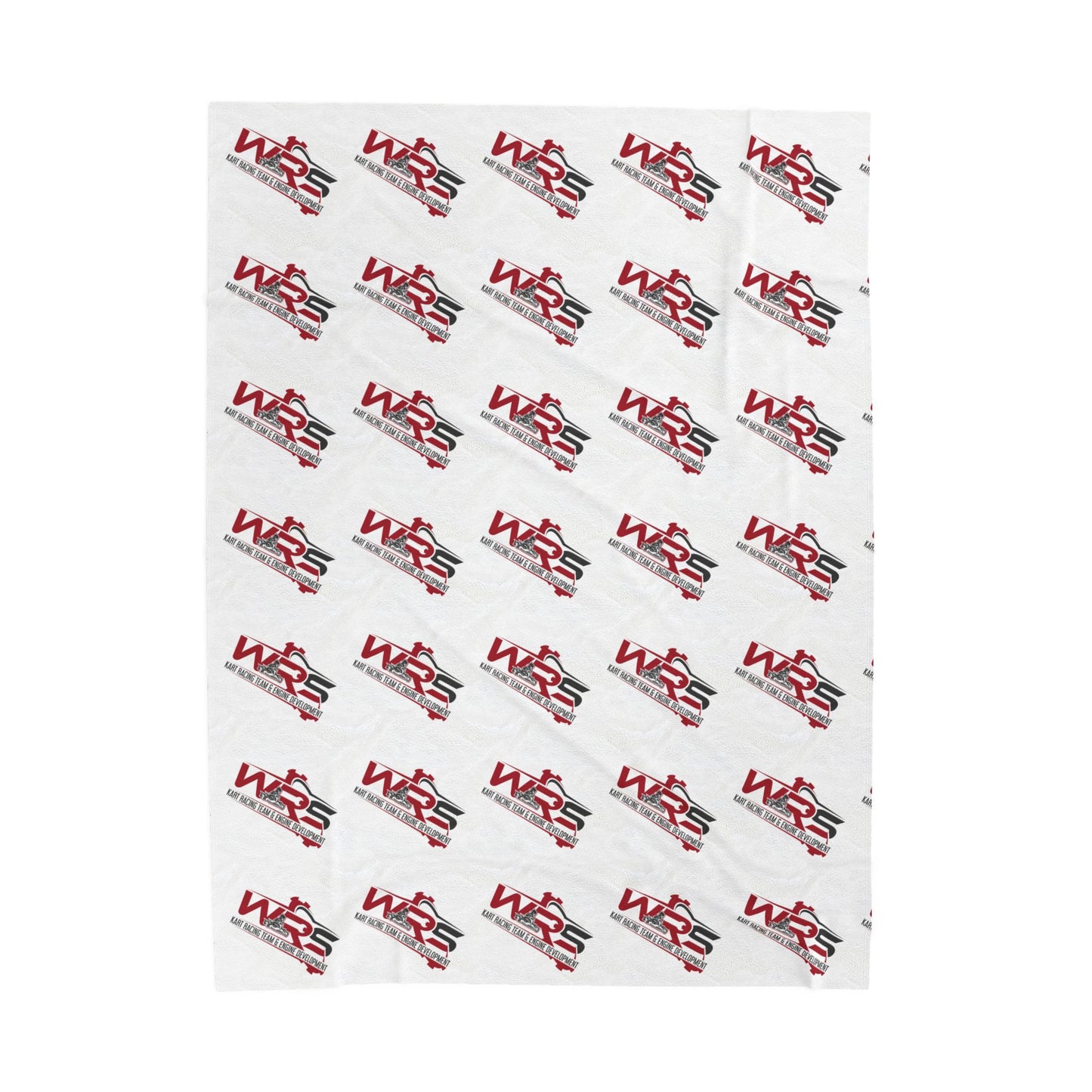 Velveteen Plush Blanket — Repeating WR5 Racing Logo Cozy Throw