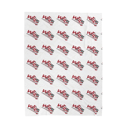 Velveteen Plush Blanket — Repeating WR5 Racing Logo Cozy Throw