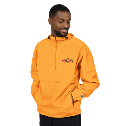 Packable Orange Anorak Jacket – Lightweight Hooded Windbreaker