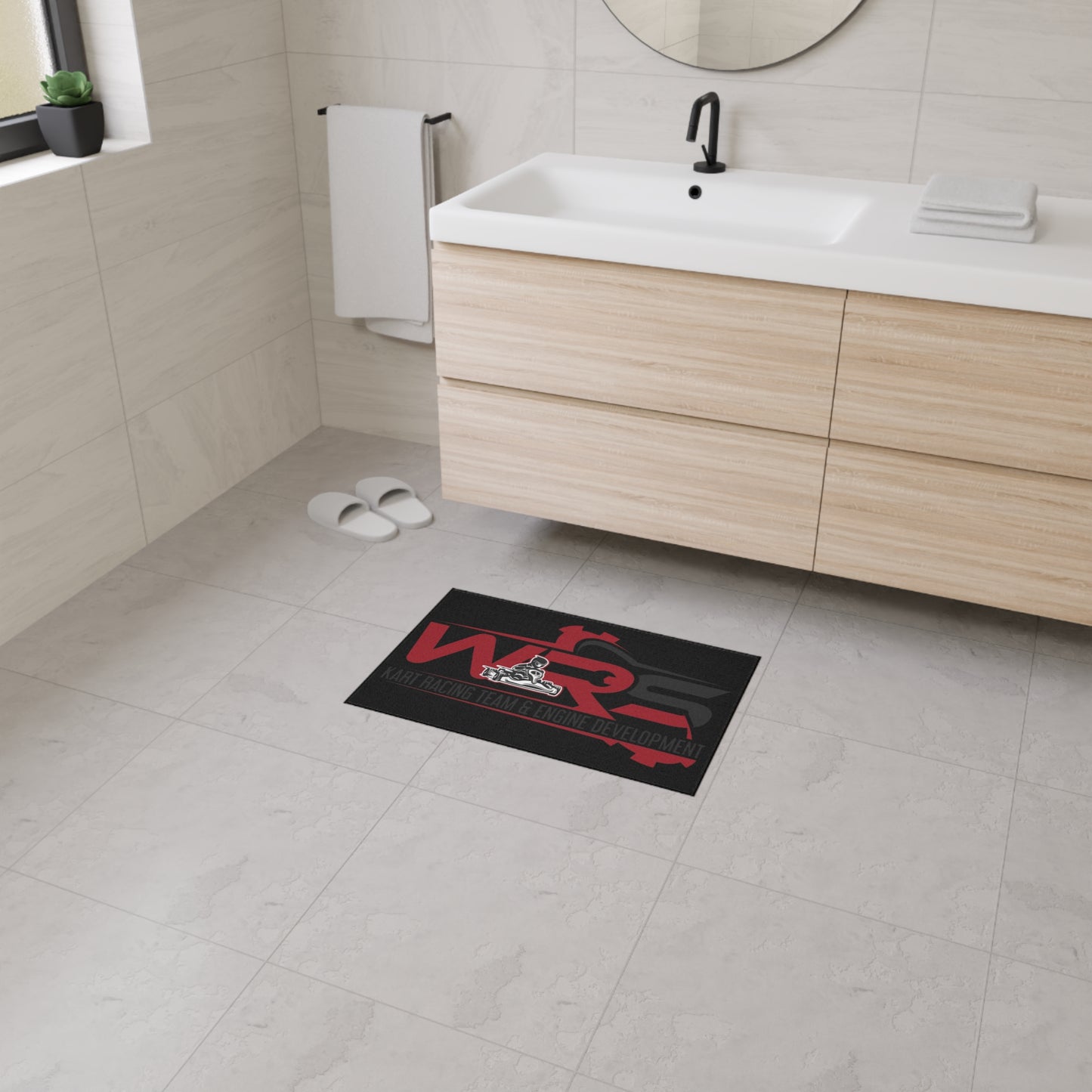 Racing Team Heavy-Duty Floor Mat – WRS Kart Racing Engine Development Logo