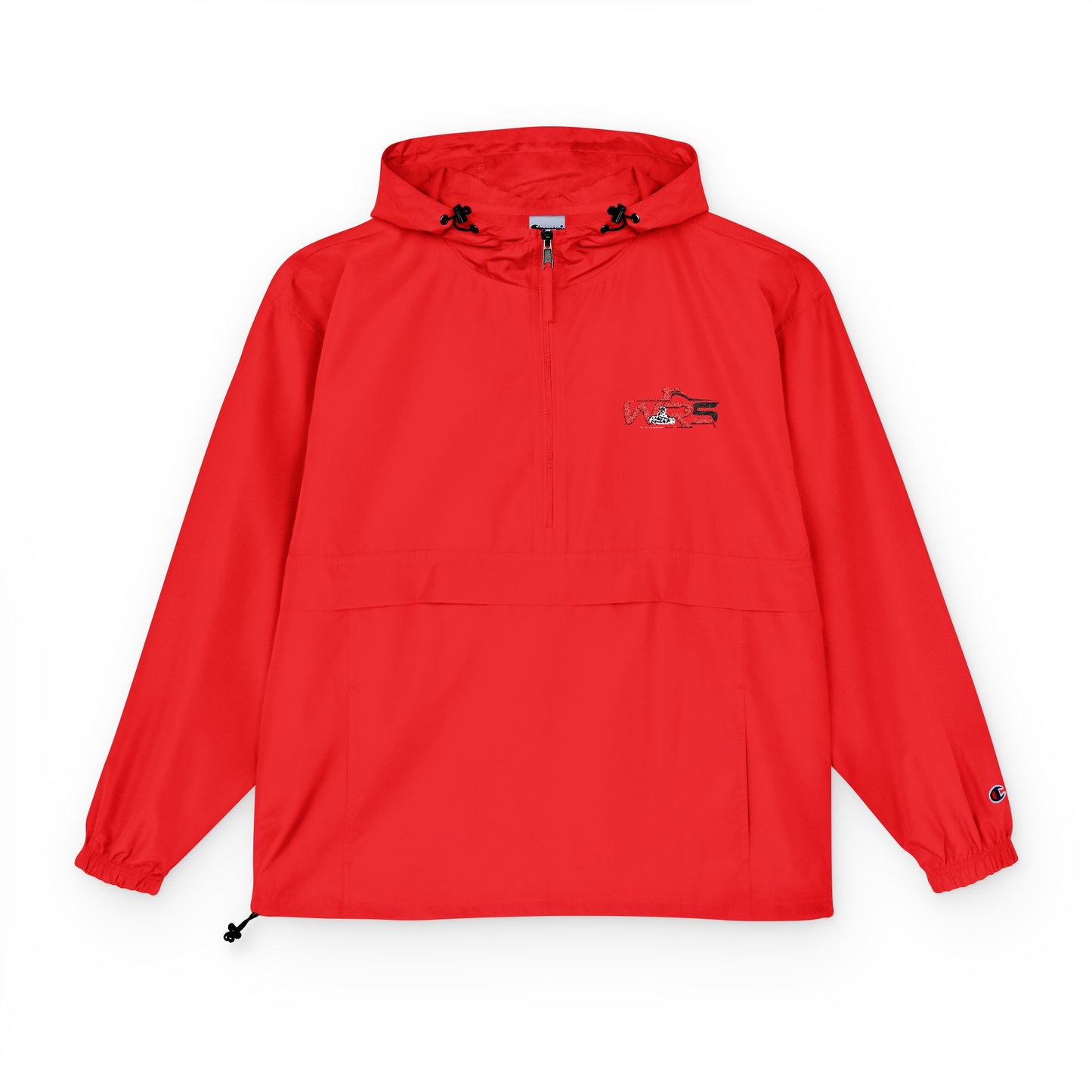 Packable Orange Anorak Jacket – Lightweight Hooded Windbreaker