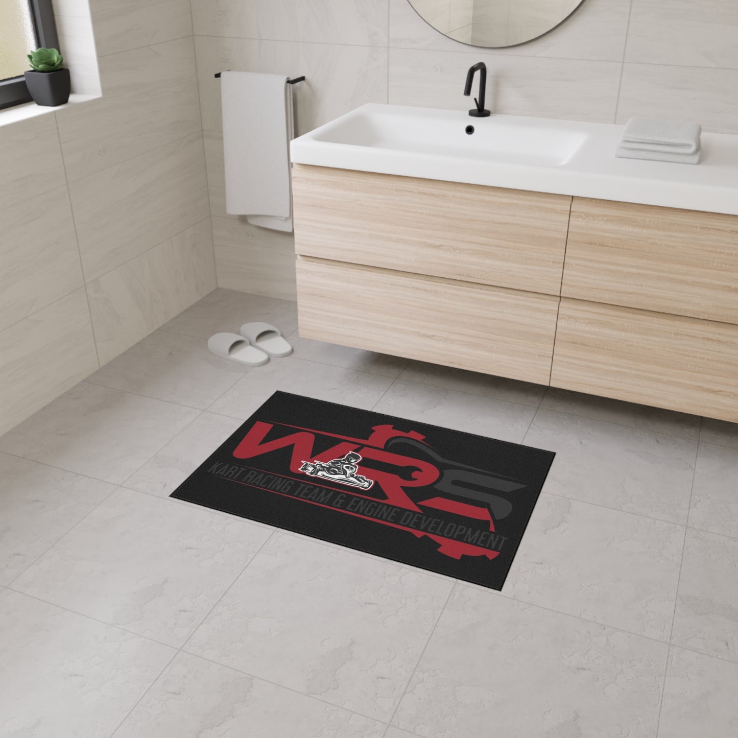 Racing Team Heavy-Duty Floor Mat – WRS Kart Racing Engine Development Logo