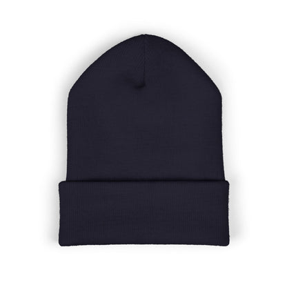 Embroidered Racing Flame Beanie — Classic Cuffed Knit Cap