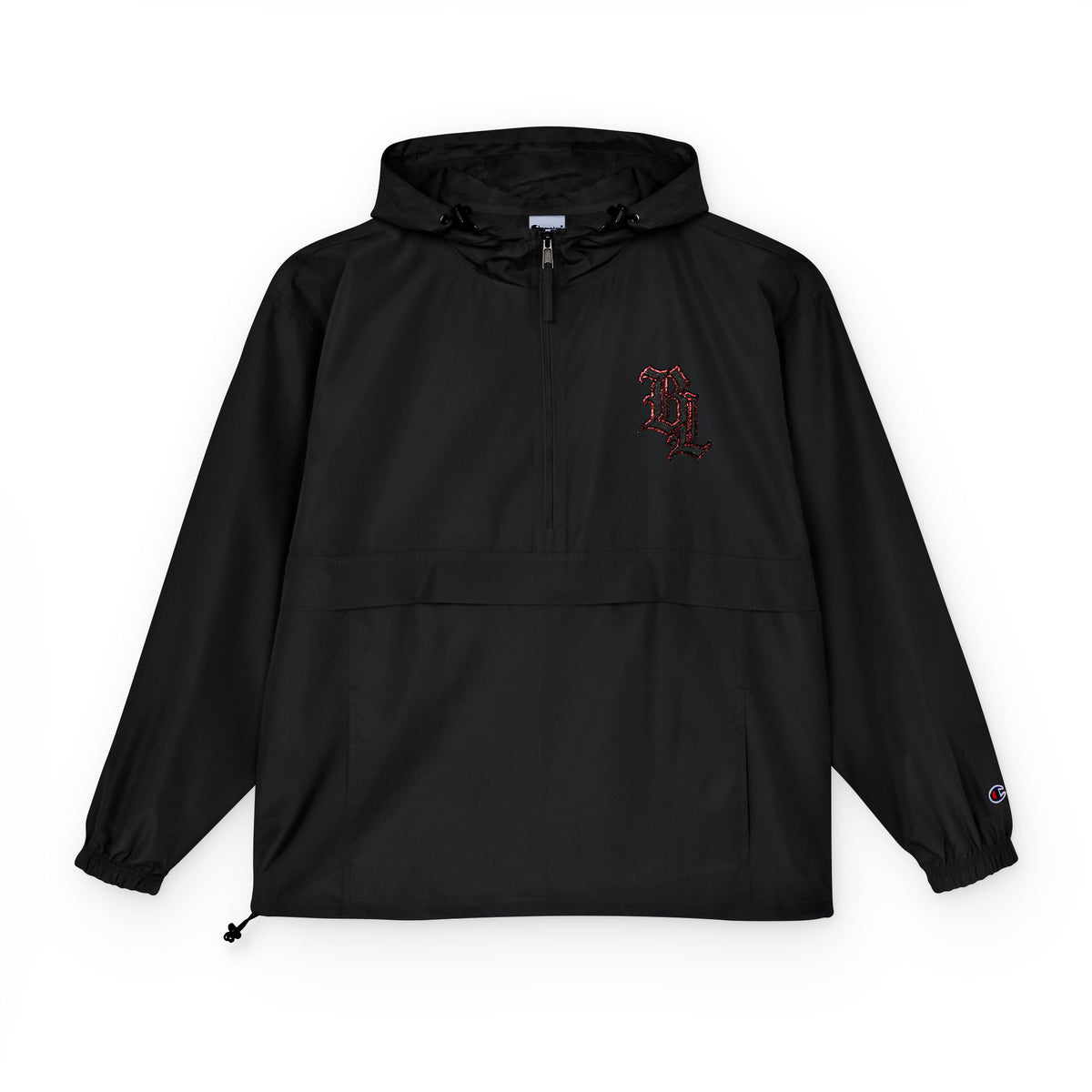 Packable Anorak Jacket — Orange Windbreaker with Floral Gothic 'D' Logo