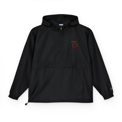 Packable Anorak Jacket — Orange Windbreaker with Floral Gothic 'D' Logo
