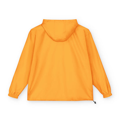 Packable Orange Anorak Jacket – Lightweight Hooded Windbreaker