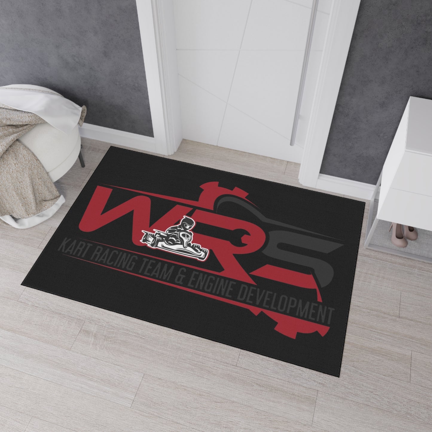 Racing Team Heavy-Duty Floor Mat – WRS Kart Racing Engine Development Logo