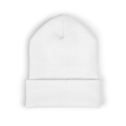 Embroidered Racing Flame Beanie — Classic Cuffed Knit Cap