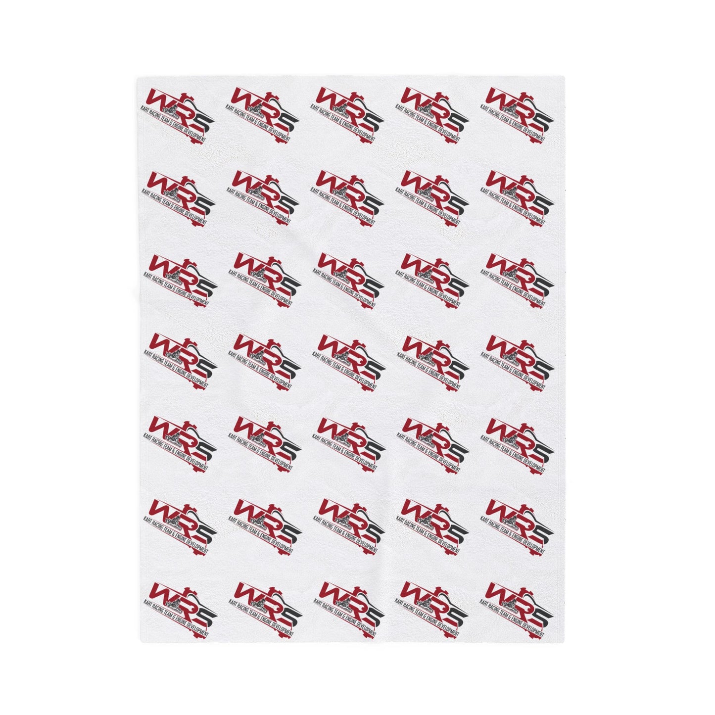 Velveteen Plush Blanket — Repeating WR5 Racing Logo Cozy Throw