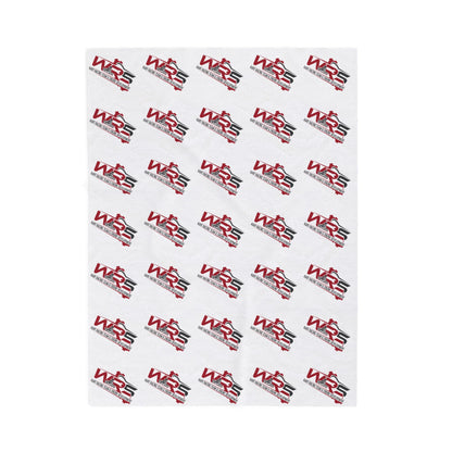 Velveteen Plush Blanket — Repeating WR5 Racing Logo Cozy Throw