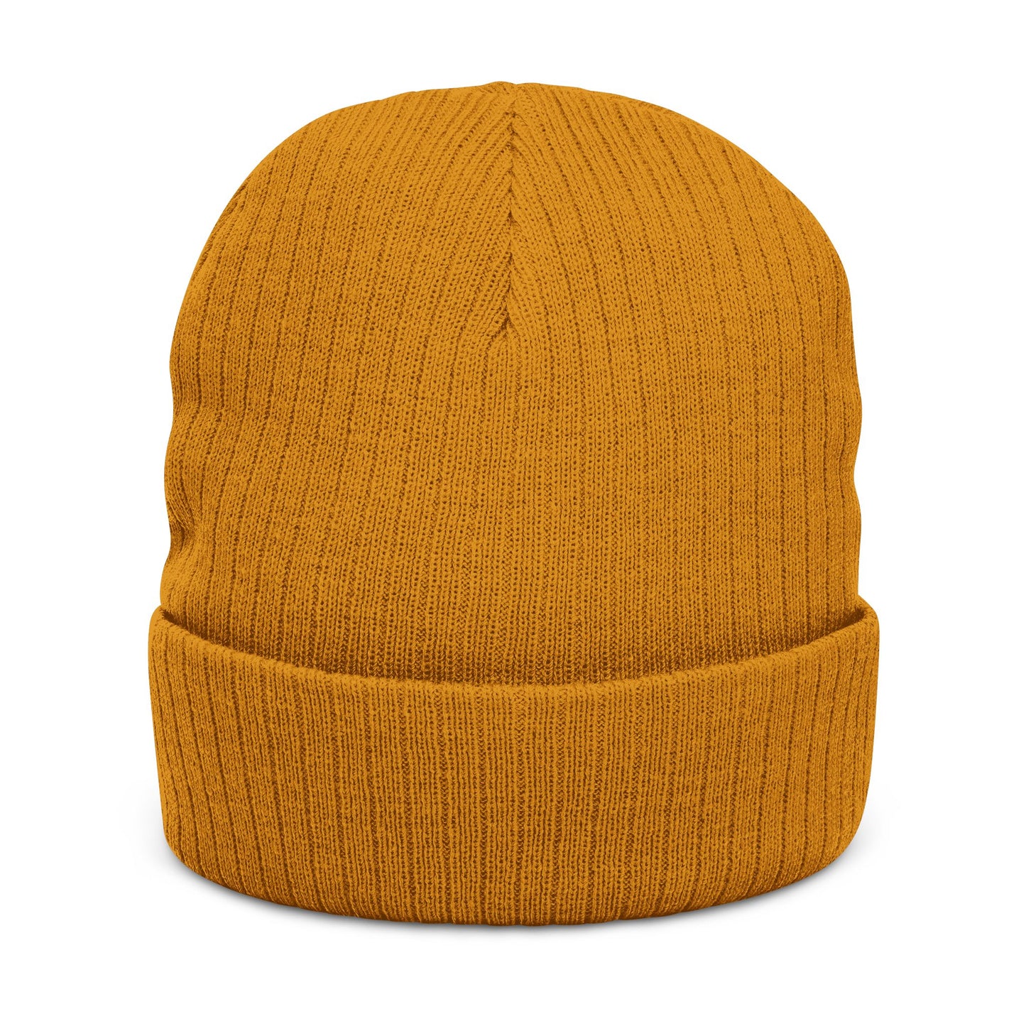Embroidered Ribbed Beanie — WR Runner Logo Knit Winter Hat