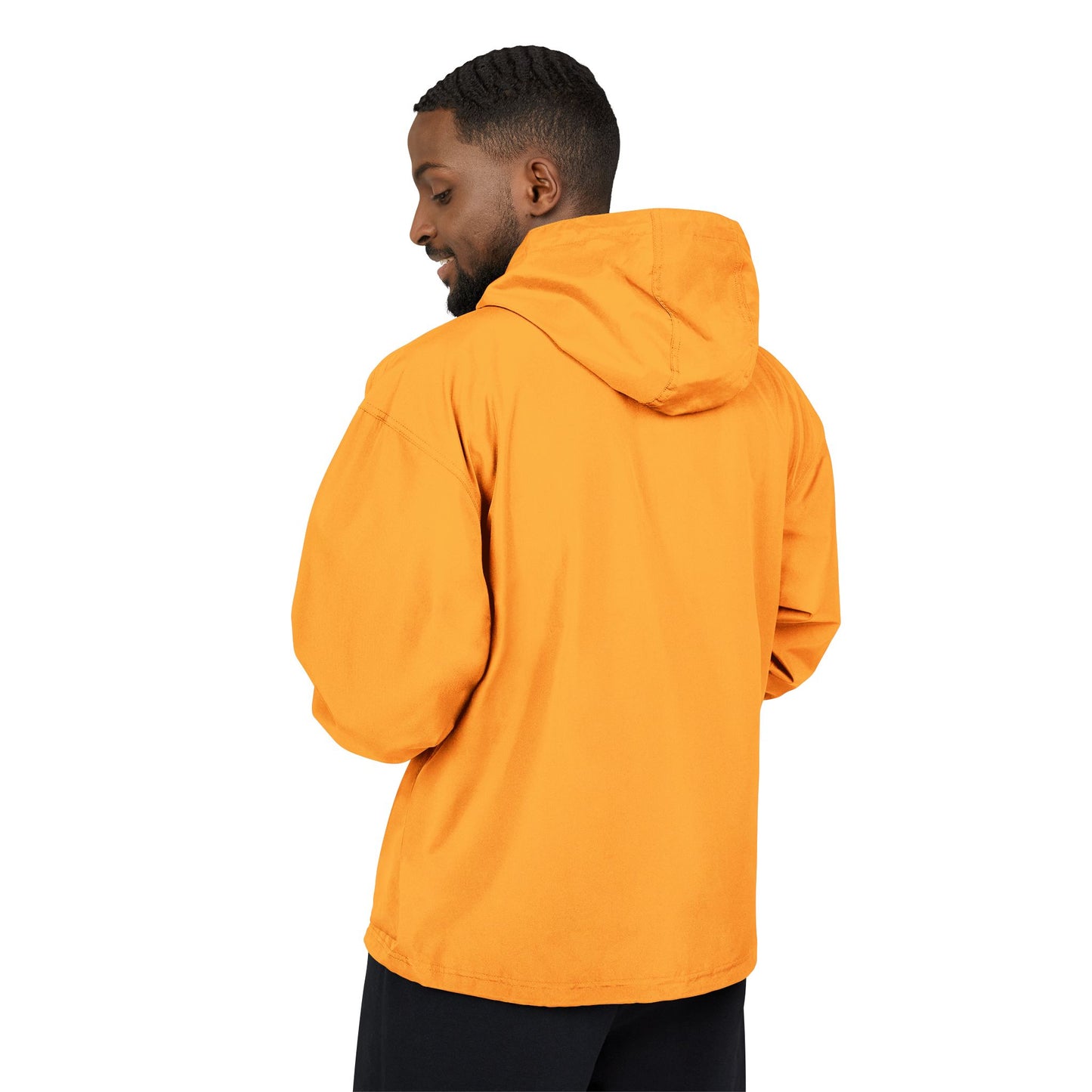 Packable Orange Anorak Jacket – Lightweight Hooded Windbreaker