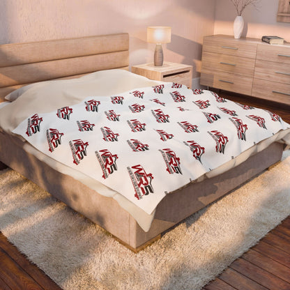 Velveteen Plush Blanket — Repeating WR5 Racing Logo Cozy Throw