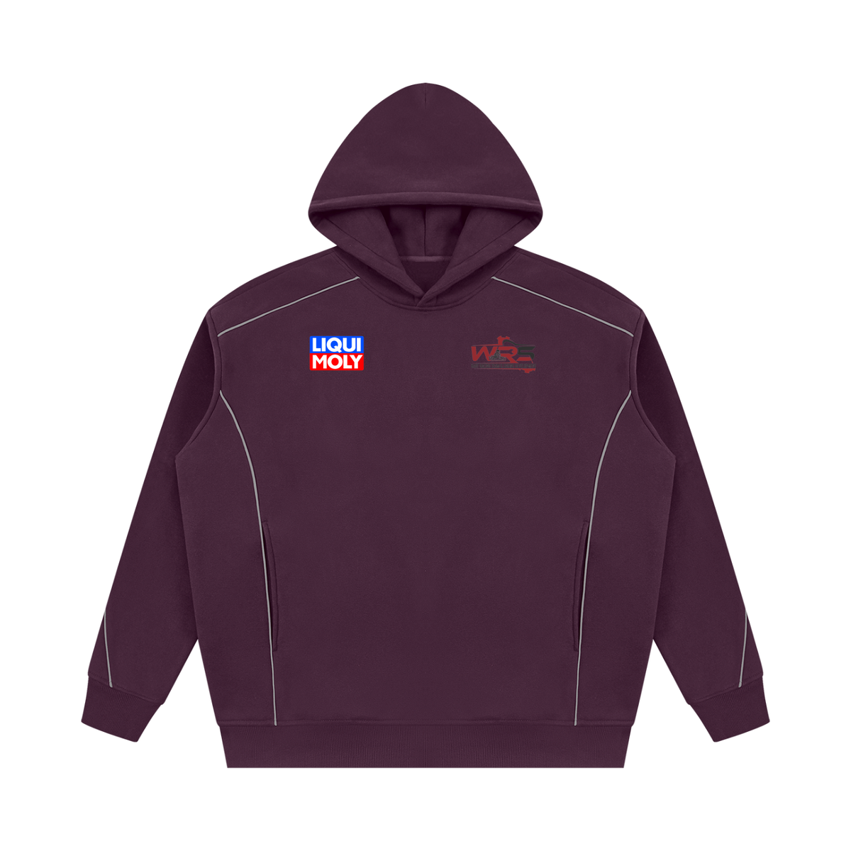 Unisex Oversized Piping Fleece Hoodie