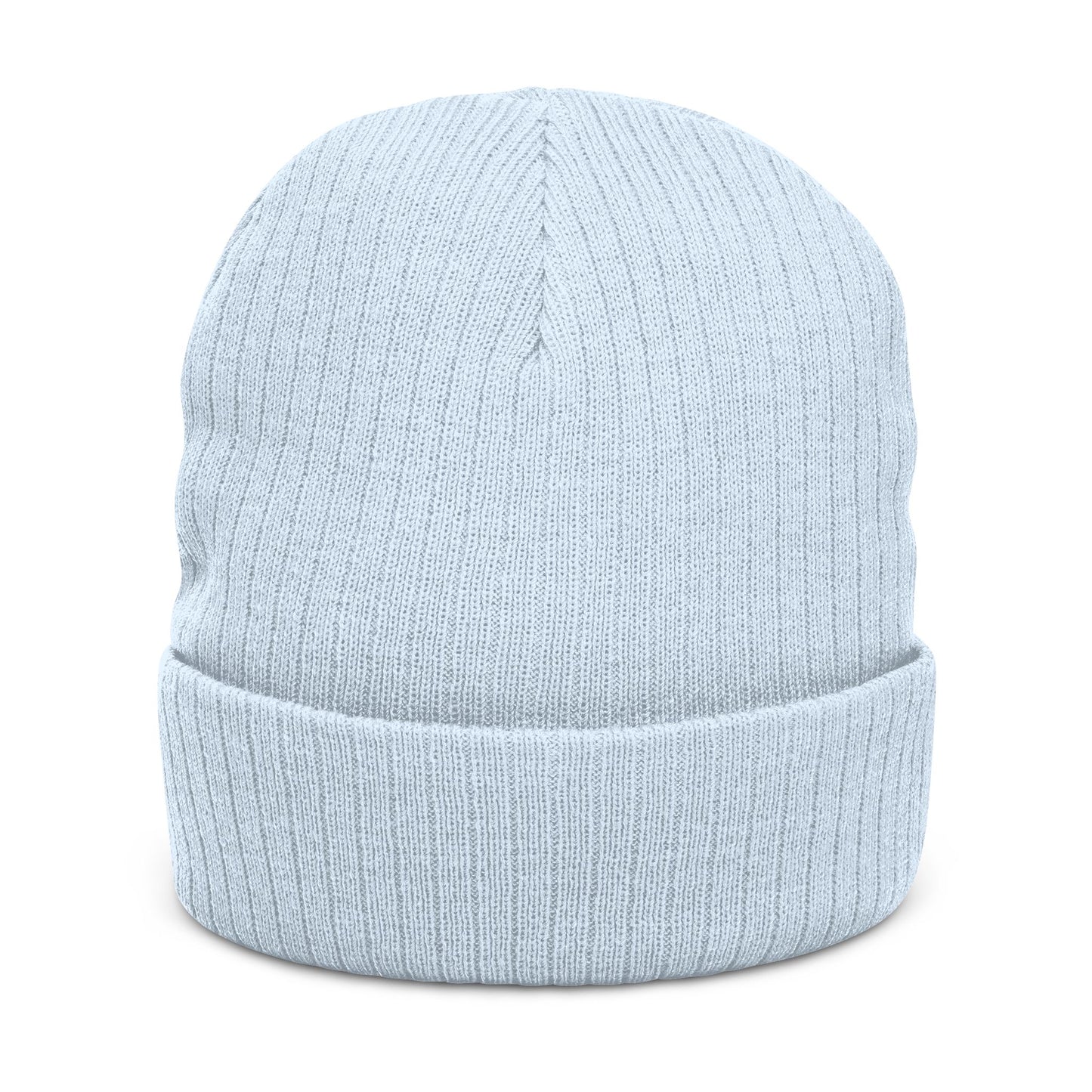 Embroidered Ribbed Beanie — WR Runner Logo Knit Winter Hat