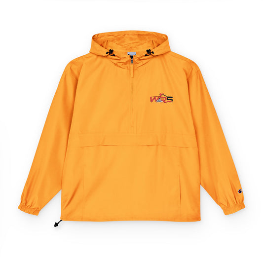Packable Orange Anorak Jacket – Lightweight Hooded Windbreaker