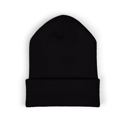 Embroidered Racing Flame Beanie — Classic Cuffed Knit Cap