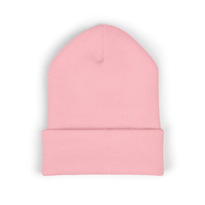 Embroidered Racing Flame Beanie — Classic Cuffed Knit Cap