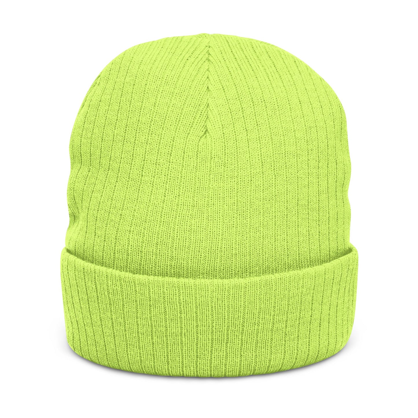 Embroidered Ribbed Beanie — WR Runner Logo Knit Winter Hat