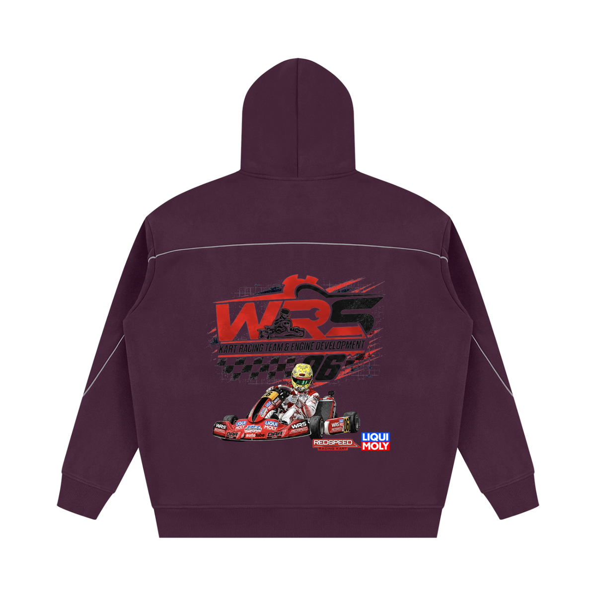 Unisex Oversized Piping Fleece Hoodie