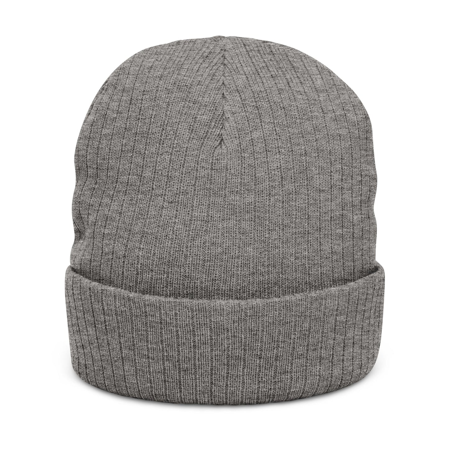 Embroidered Ribbed Beanie — WR Runner Logo Knit Winter Hat