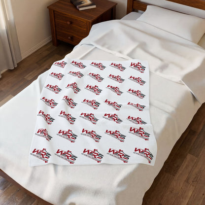Velveteen Plush Blanket — Repeating WR5 Racing Logo Cozy Throw