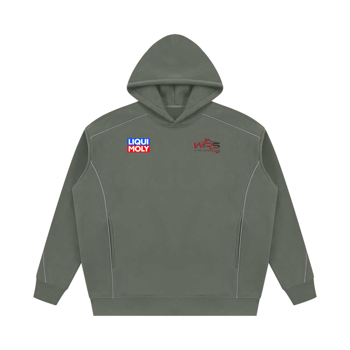 Unisex Oversized Piping Fleece Hoodie