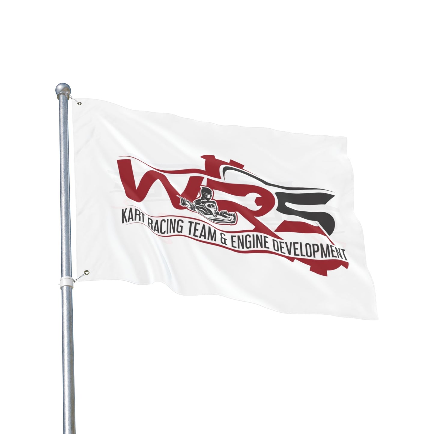 Racing Team Double-Sided Flag — Kart Racing & Engine Development Banner