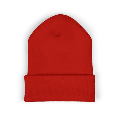 Embroidered Racing Flame Beanie — Classic Cuffed Knit Cap