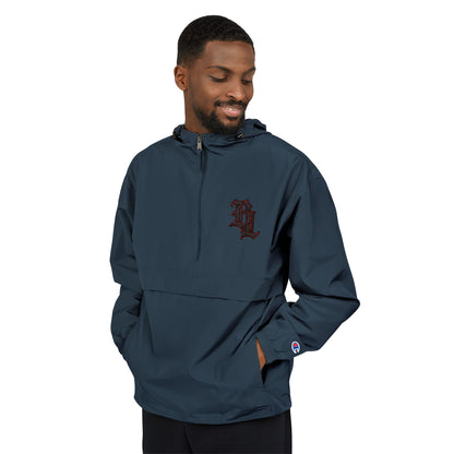 Packable Anorak Jacket — Orange Windbreaker with Floral Gothic 'D' Logo
